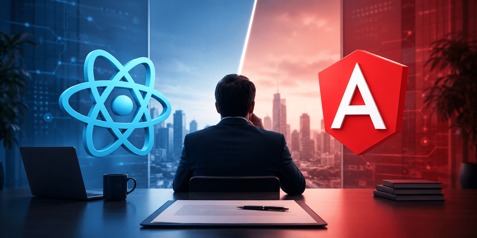React vs Angular 2026 framework comparison for CTOs and founders choosing between modern frontend technologies