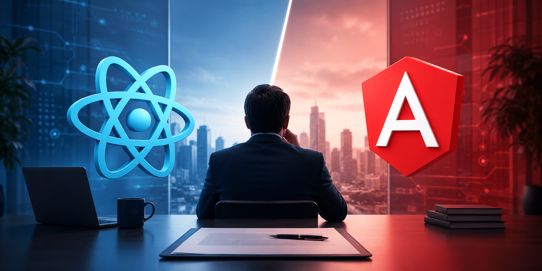 React vs Angular 2026 framework comparison for CTOs and founders choosing between modern frontend technologies